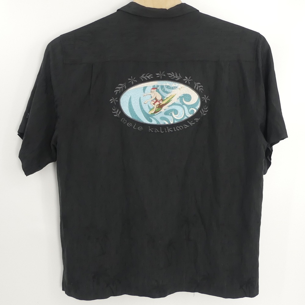 M Field Reyn Spooner Mele Kalikimaka Christmas Santa Reindeer Camp Shirt Men's L